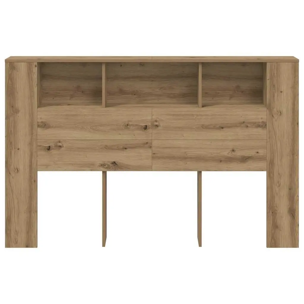 Storage Headboard Cabinet Engineered Wood Brown 160x18.5x103.5 cm Bedroom