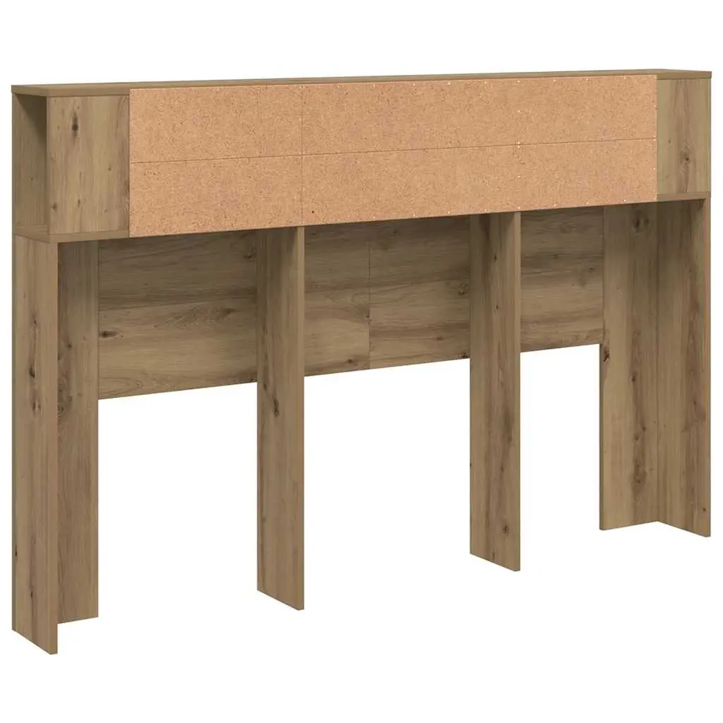 Storage Headboard Cabinet Engineered Wood Brown 160x18.5x103.5 cm Bedroom