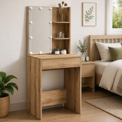 Artisan Oak Dressing Table with RGB LED Lights