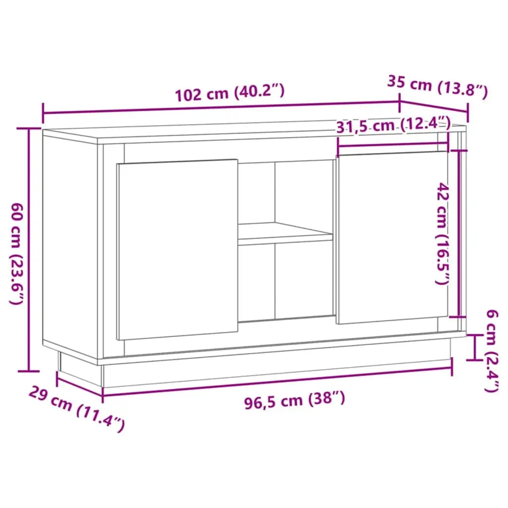 Brown Engineered Wood Sideboard for Living Spaces