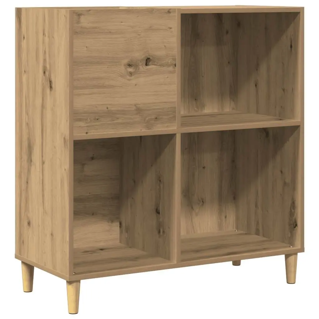 Brown Engineered Wood Record Cabinet for Vinyl Storage