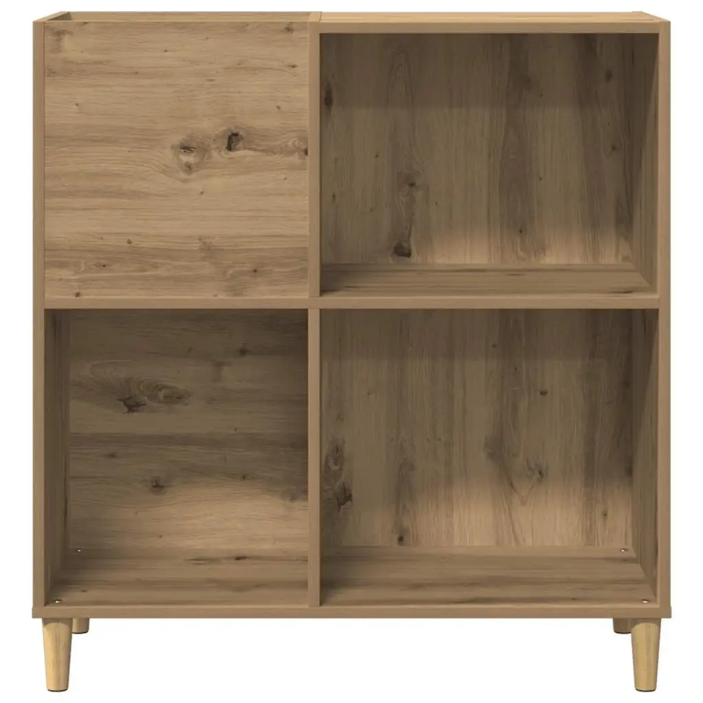 Brown Engineered Wood Record Cabinet for Vinyl Storage