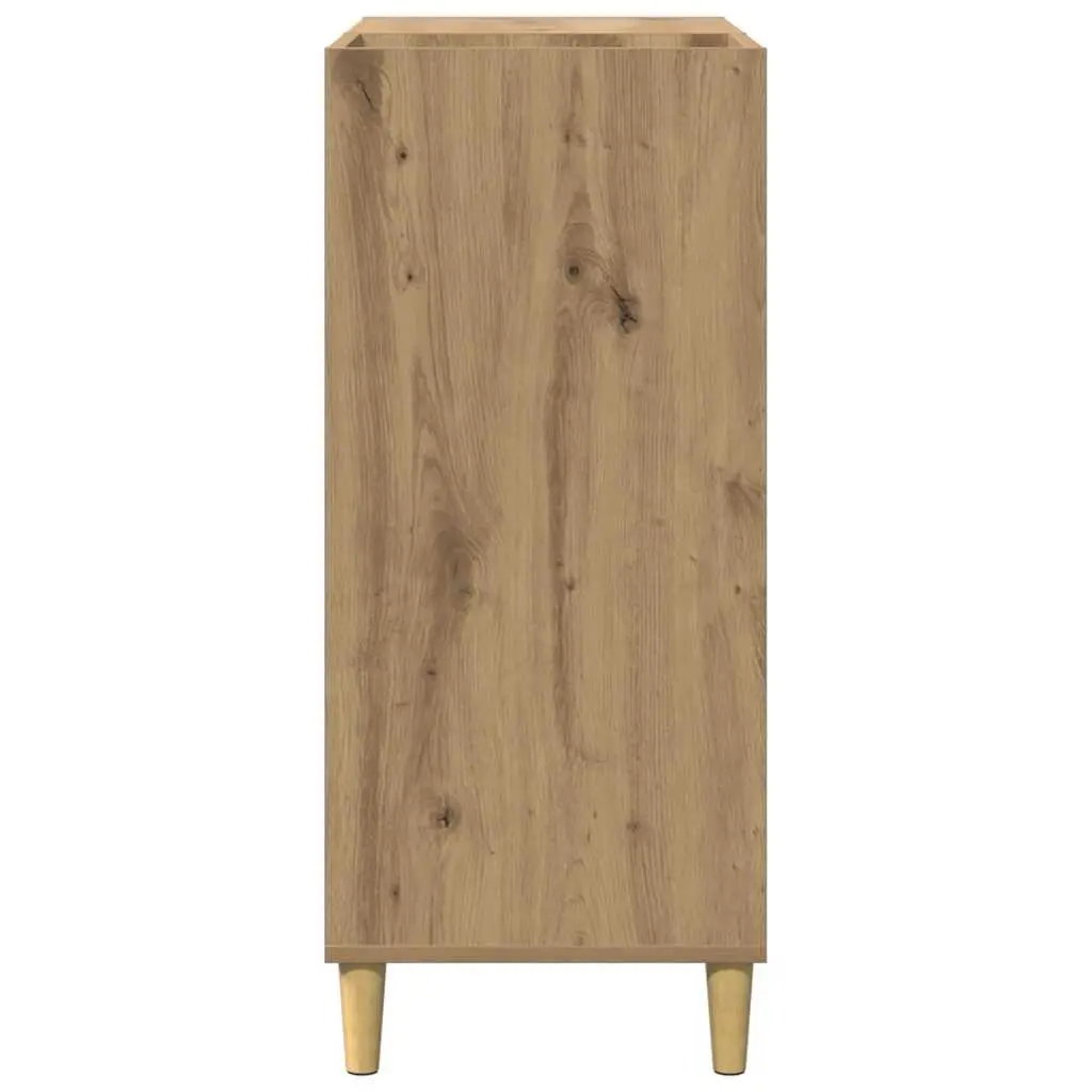 Brown Engineered Wood Record Cabinet for Vinyl Storage