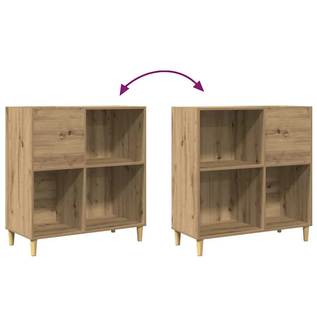Brown Engineered Wood Record Cabinet for Vinyl Storage