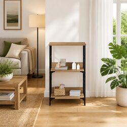 Elegant Book Cabinet in Brown Engineered Wood