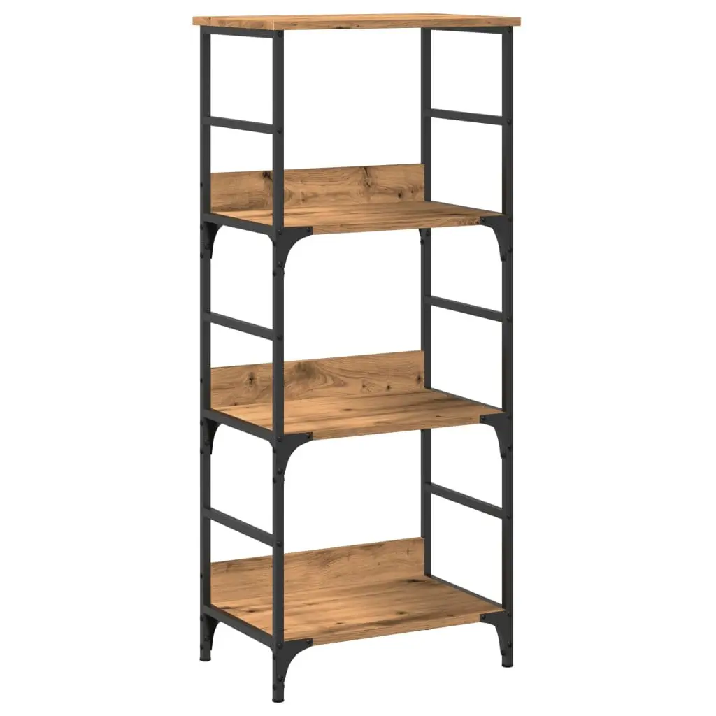 Brown Book Cabinet with 3 Compartments 50x33x117.5cm