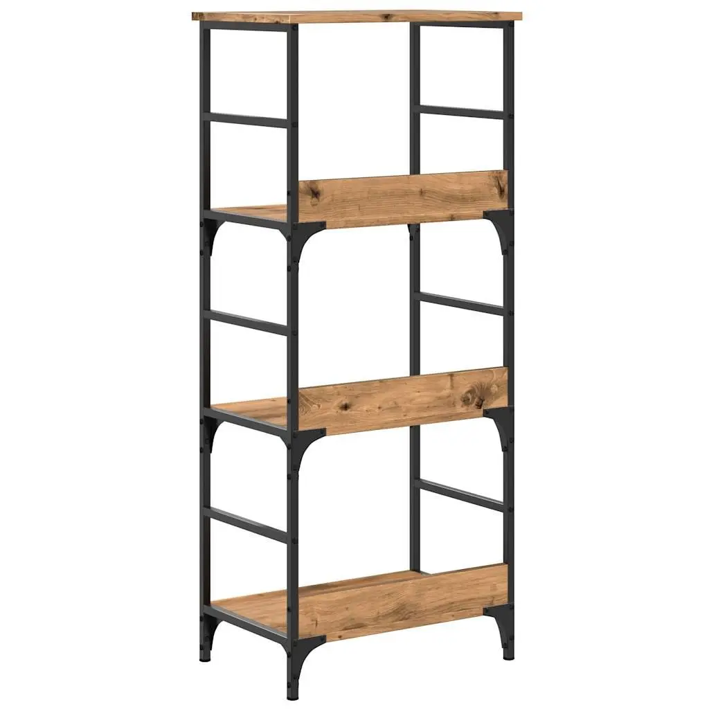 Brown Book Cabinet with 3 Compartments 50x33x117.5cm
