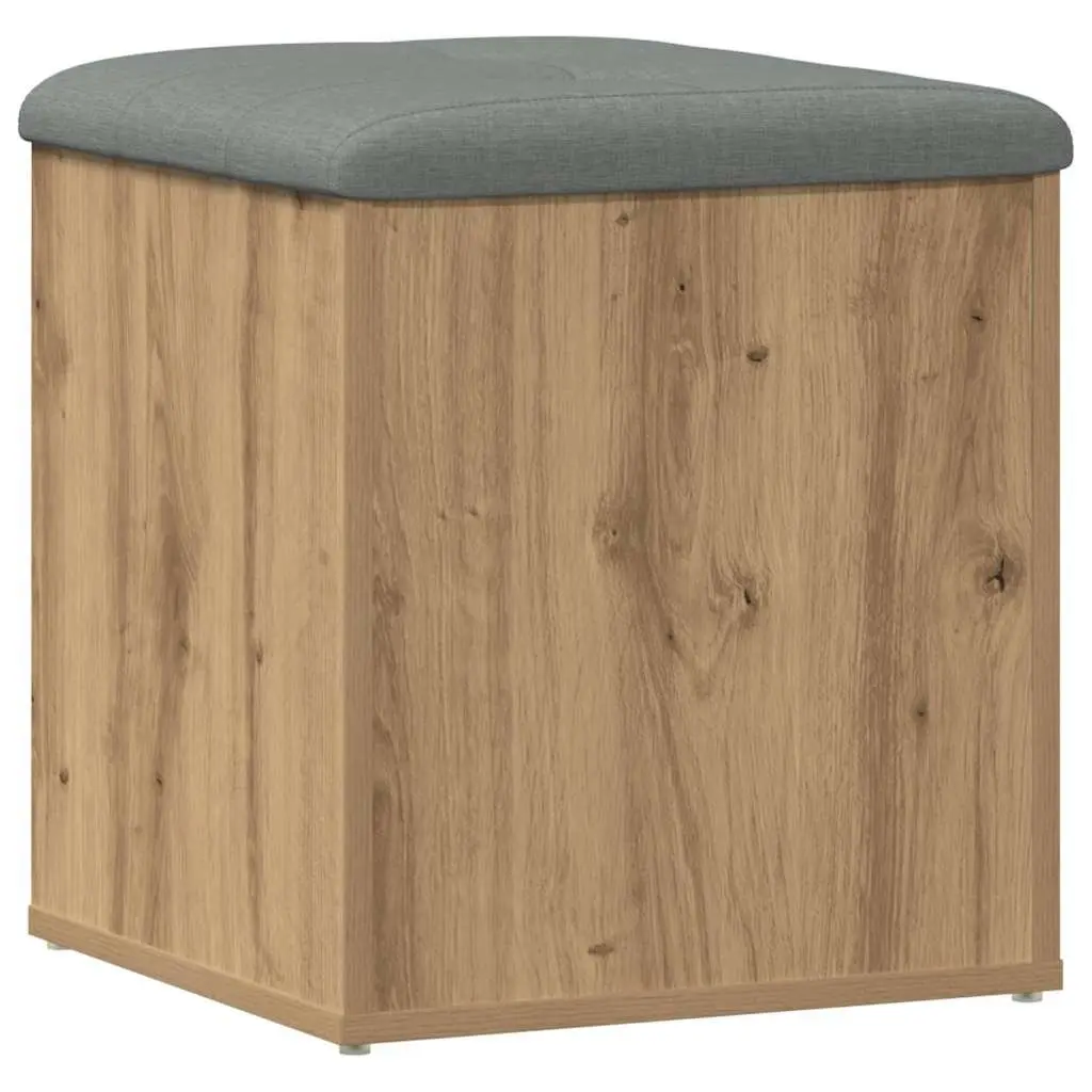 Storage Bench Brown Engineered Wood Padded Seat 42 x 42 x 45 cm