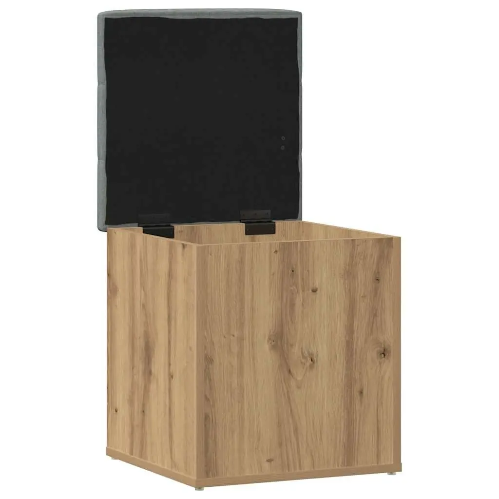 Storage Bench Brown Engineered Wood Padded Seat 42 x 42 x 45 cm