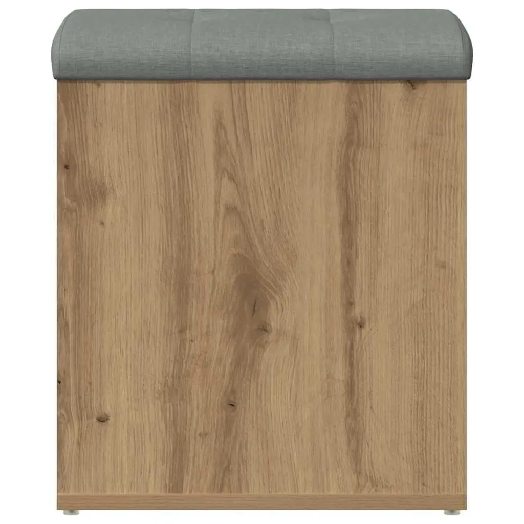 Storage Bench Brown Engineered Wood Padded Seat 42 x 42 x 45 cm