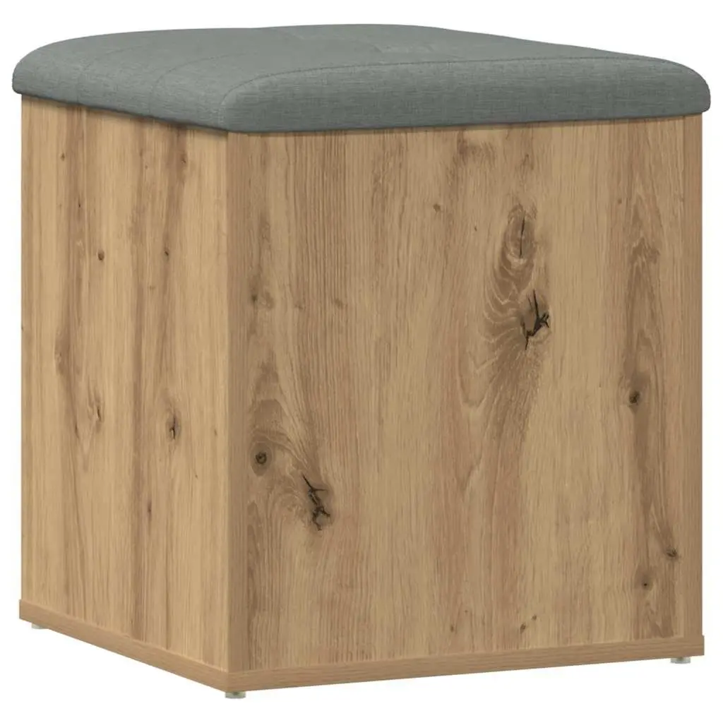 Storage Bench Brown Engineered Wood Padded Seat 42 x 42 x 45 cm