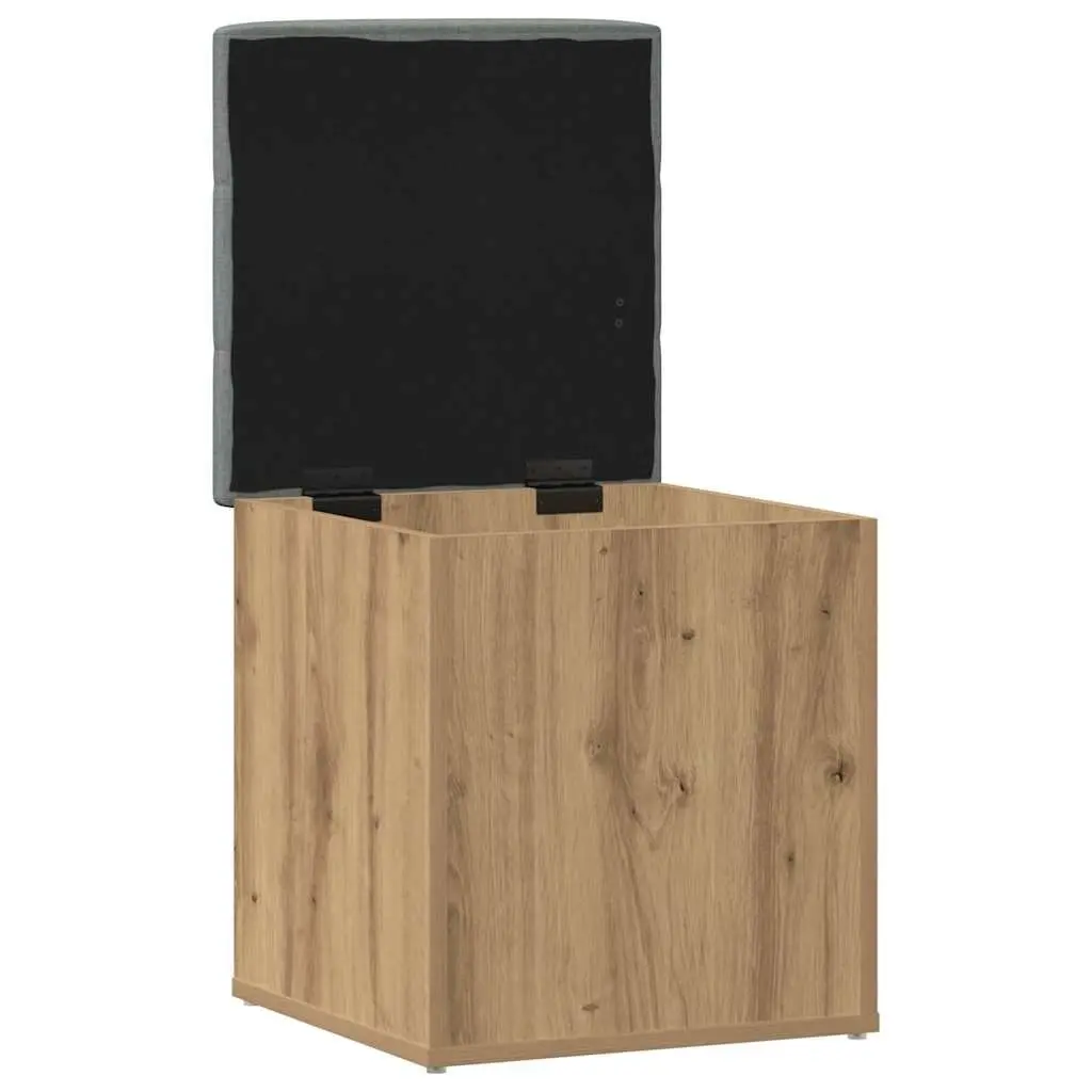 Storage Bench Brown Engineered Wood Padded Seat 42 x 42 x 45 cm