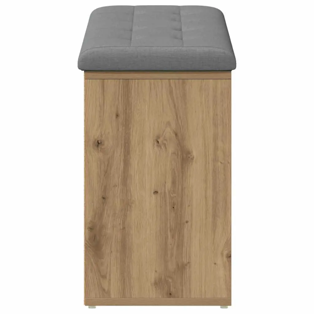 Brown Padded Shoe Bench for Entryway Storage