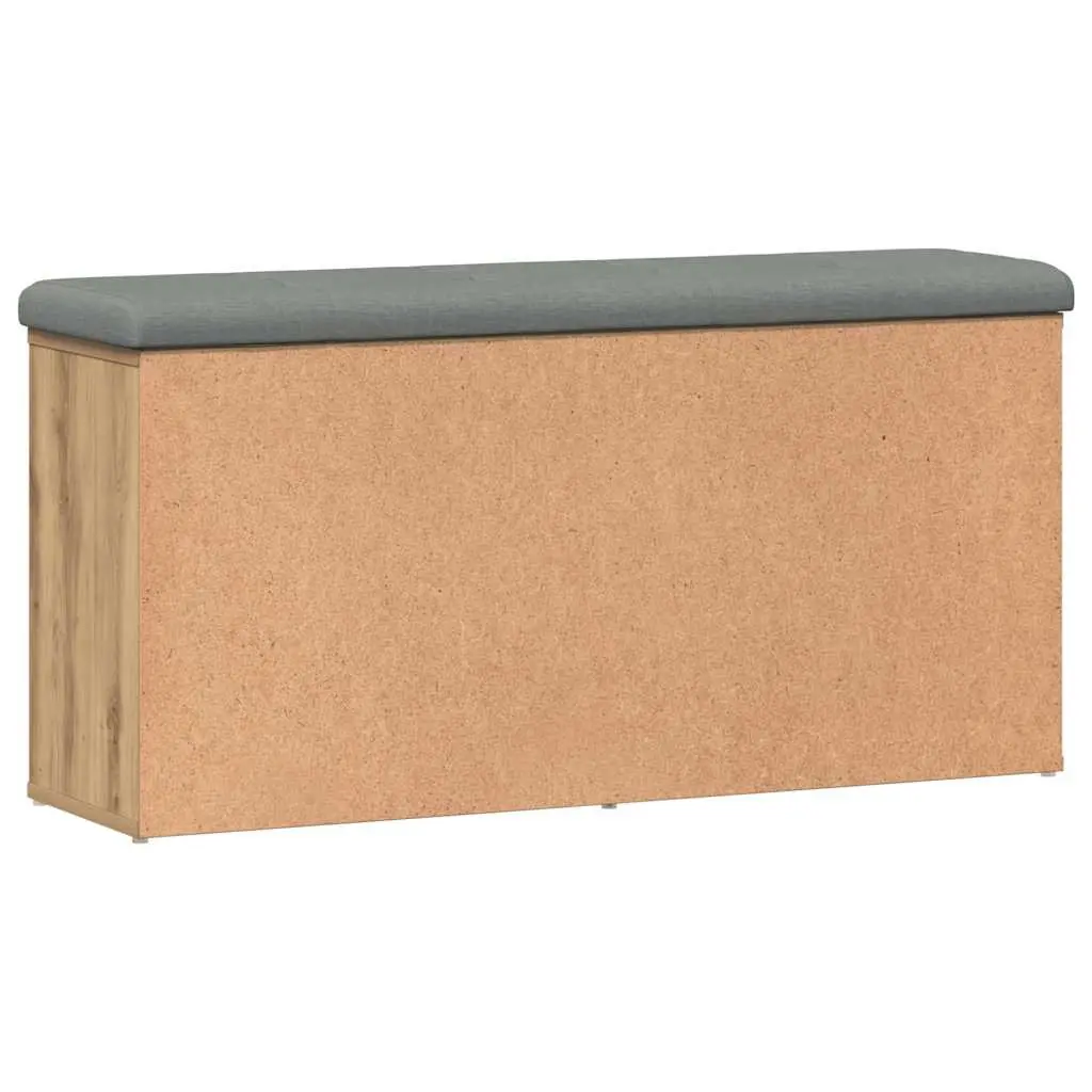Brown Padded Shoe Bench for Entryway Storage