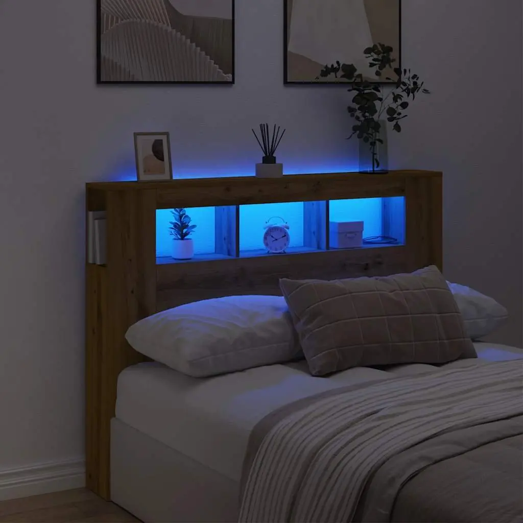 Brown LED Headboard with RGB Lights