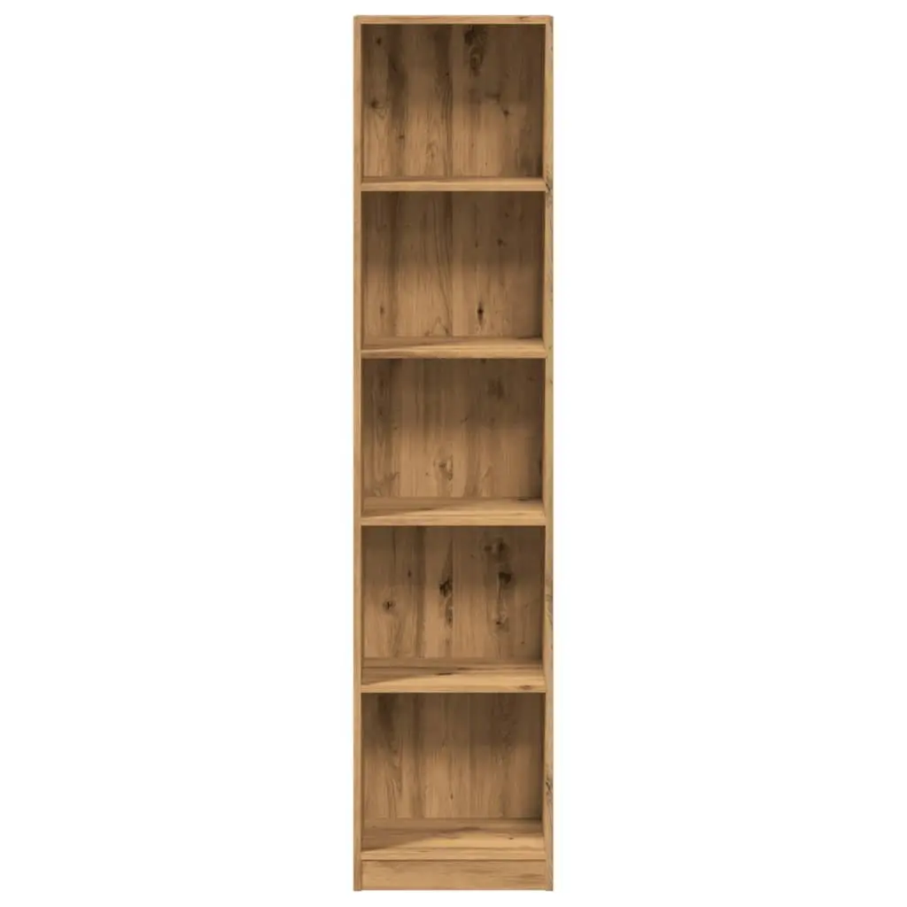 Brown Engineered Wood Bookcase Open Shelving Unit 40W x 24D x 176H cm Storage for Home Office