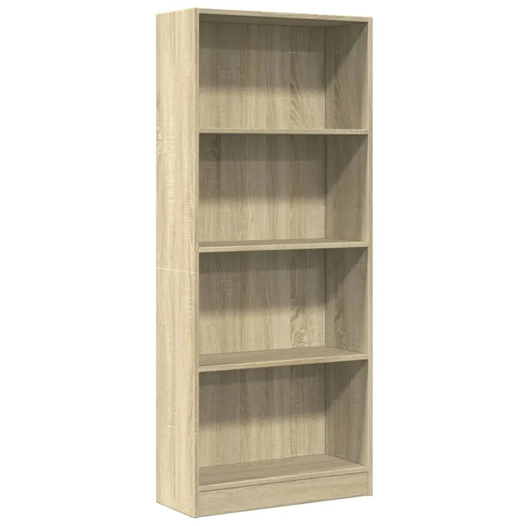 Bookcase Open Compartment Brown Engineered Wood 60W x 24D x 143H cm Storage Shelving Unit