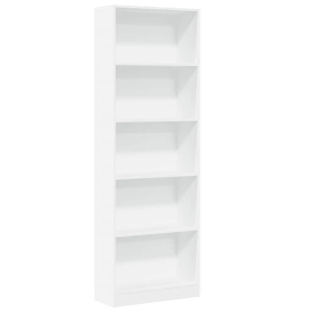 White Open Shelving Bookcase 60x24x176 cm