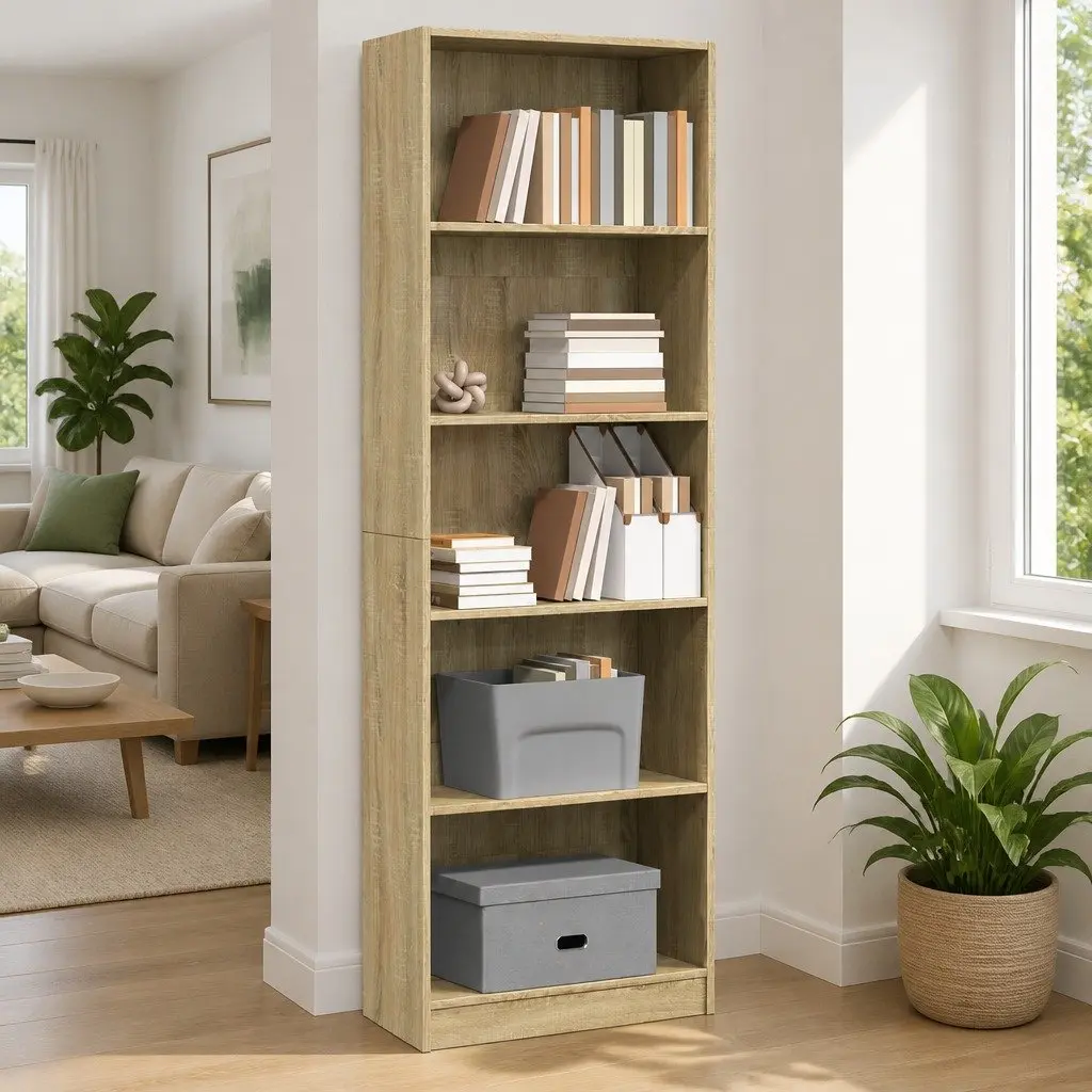 Sonoma Oak Bookcase 60x24x176 cm Engineered Wood