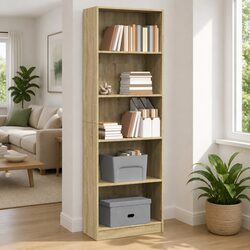 Sonoma Oak Bookcase 60x24x176 cm Engineered Wood