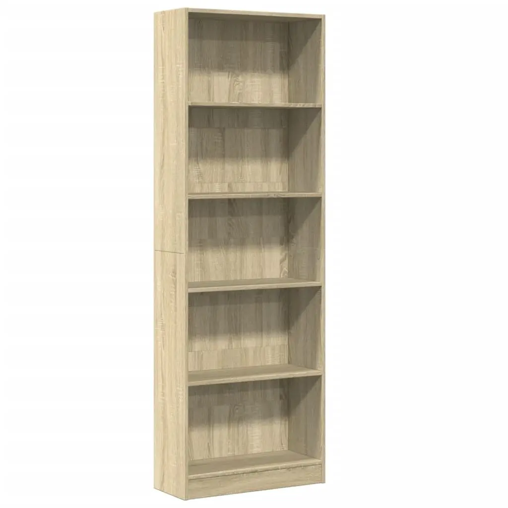 Sonoma Oak Bookcase 60x24x176 cm Engineered Wood
