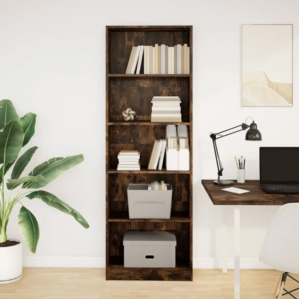Smoked Oak Bookcase for Living Spaces