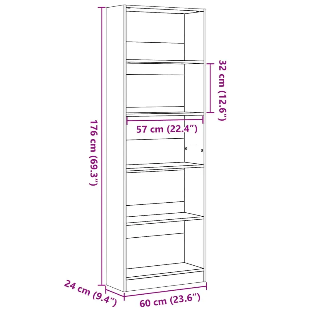 Smoked Oak Bookcase for Living Spaces