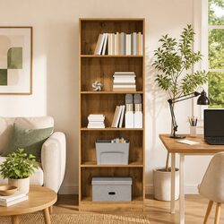 Brown Engineered Wood Open Compartment Bookcase