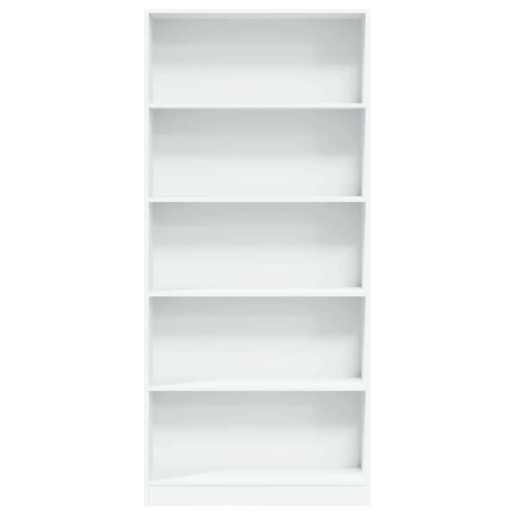 Open Compartment Bookcase in White 80x24x176 cm