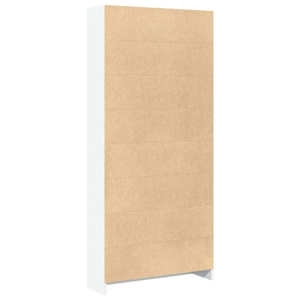 Open Compartment Bookcase in White 80x24x176 cm