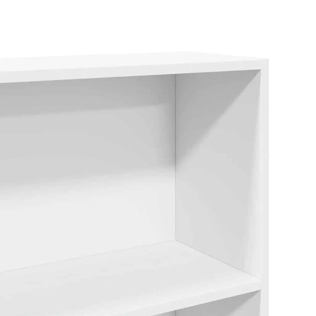 Open Compartment Bookcase in White 80x24x176 cm