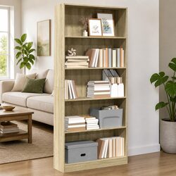Sonoma Oak Open Shelving Bookcase 80x24x176cm