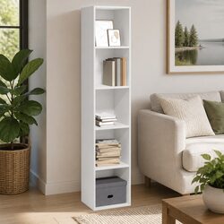 White Open Shelves Bookcase for Living Room or Bedroom