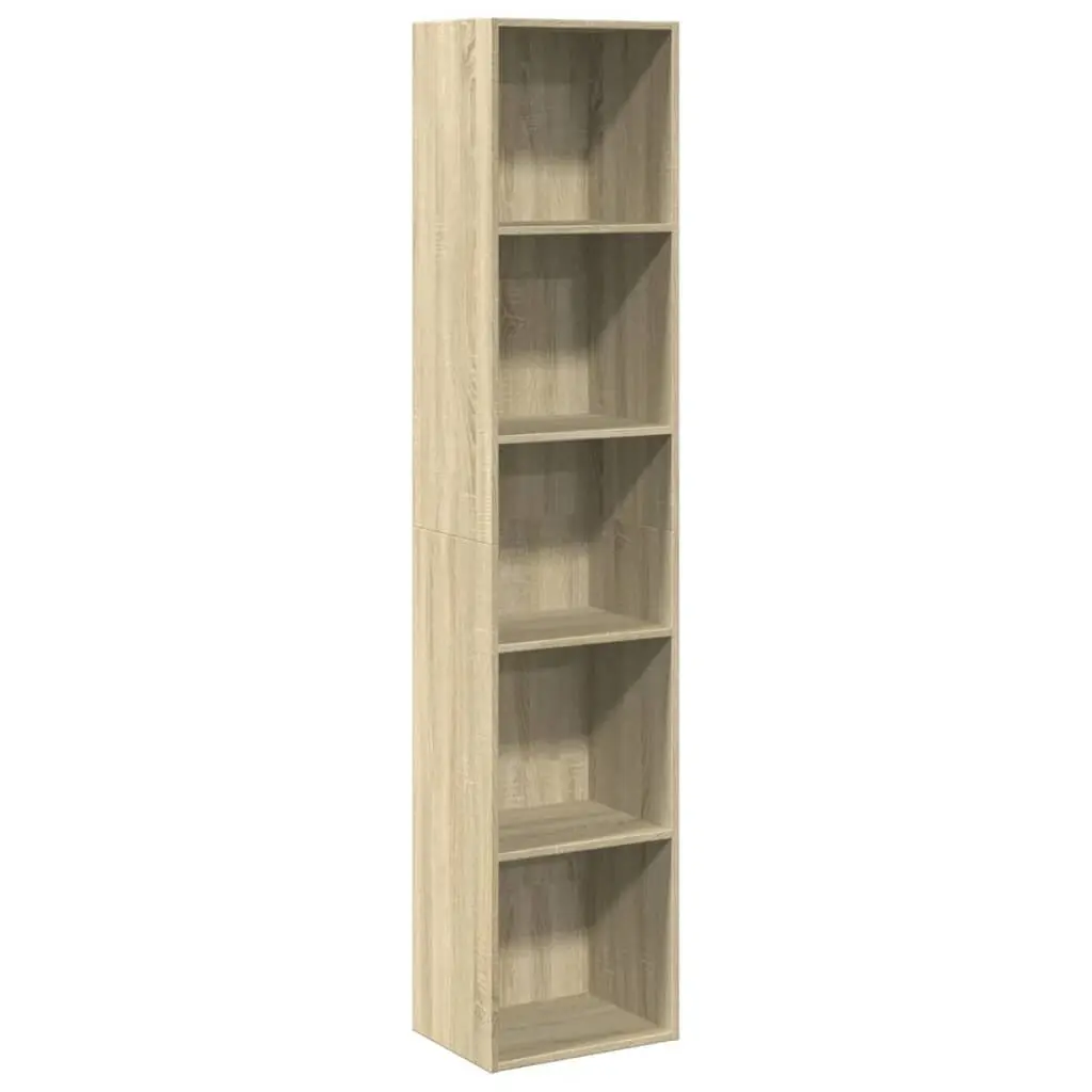 Sonoma Oak Bookcase with Engineered Wood Storage 40x30x189cm