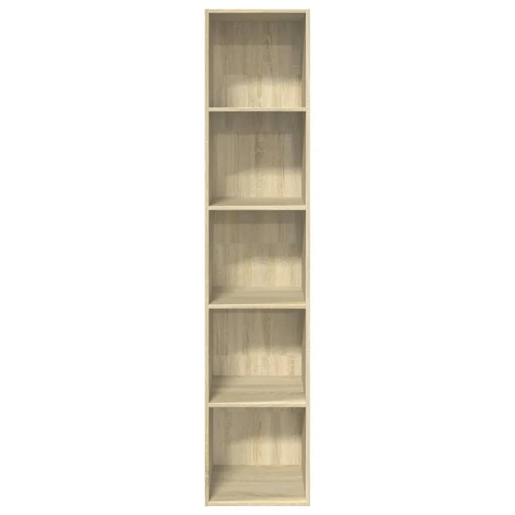 Sonoma Oak Bookcase with Engineered Wood Storage 40x30x189cm