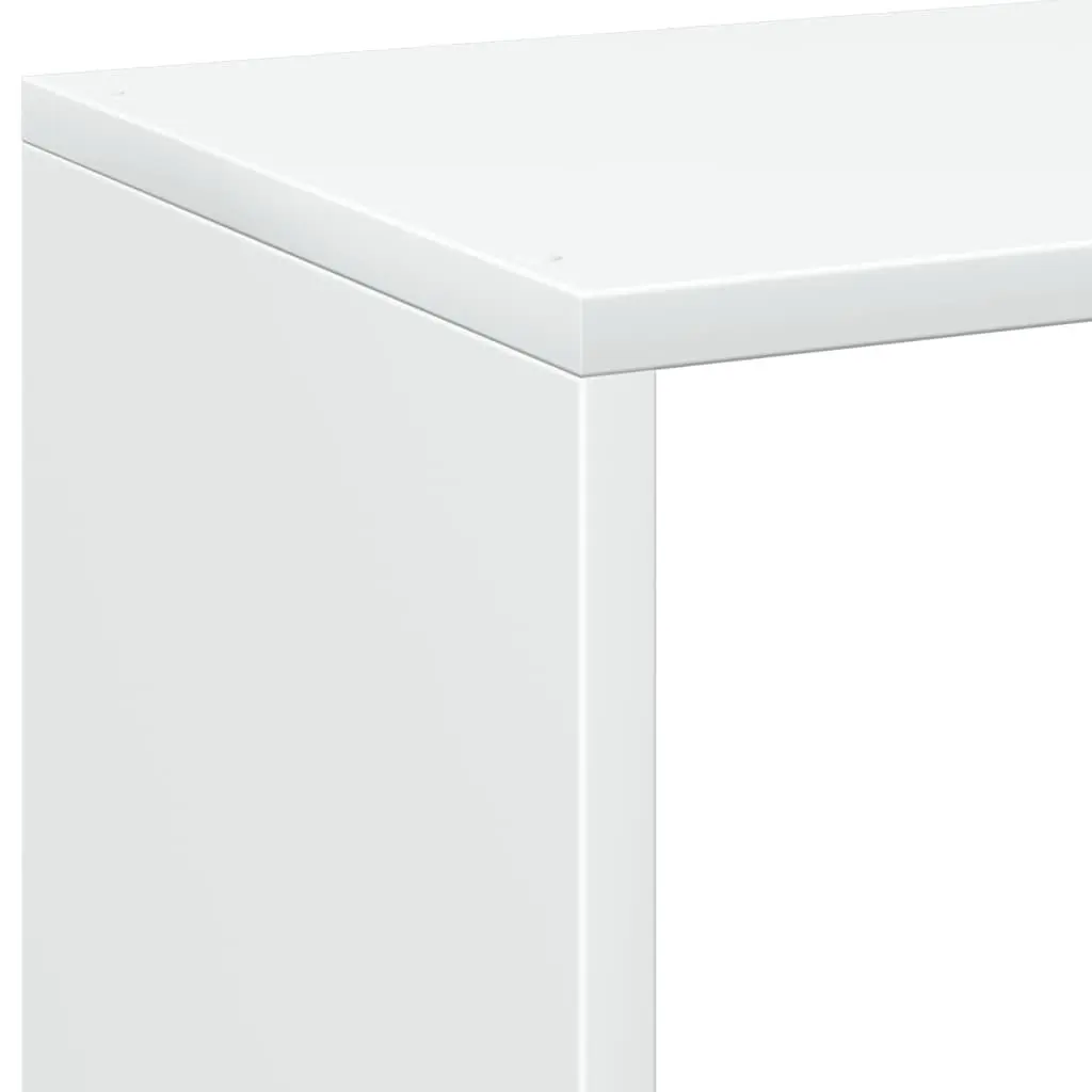 White Engineered Wood Room Divider Bookcase with 8 Compartments