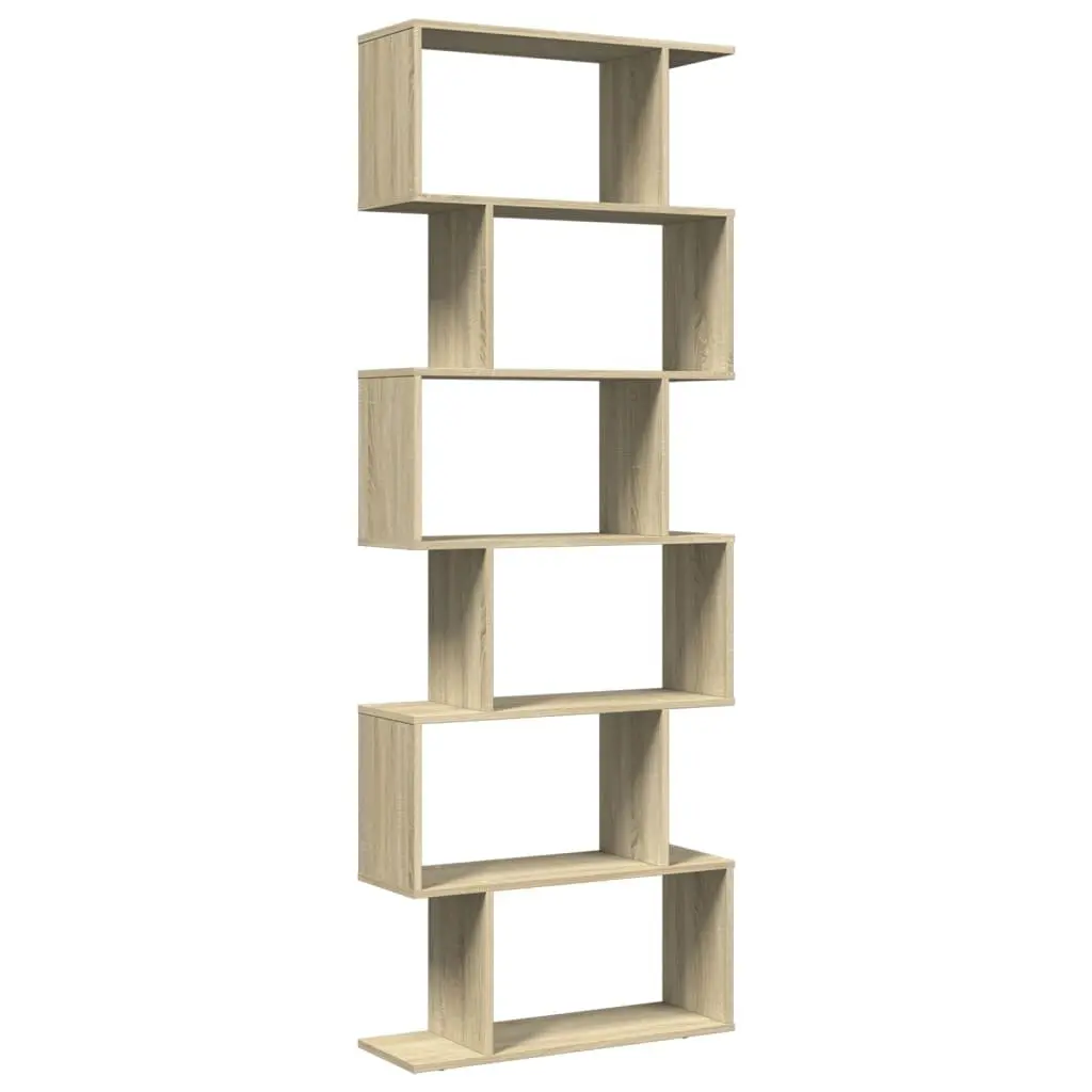 6-Tier Room Divider Bookcase in Brown 70x24x193cm