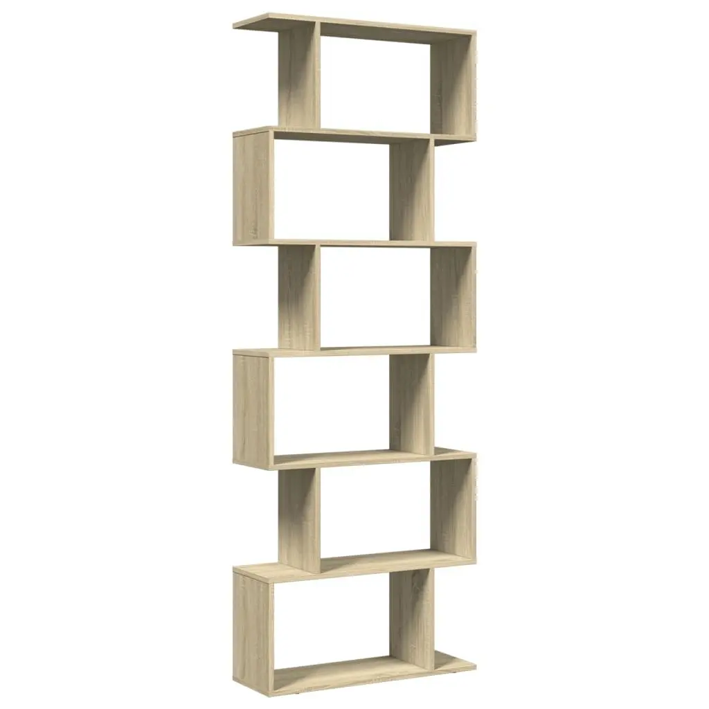 6-Tier Room Divider Bookcase in Brown 70x24x193cm