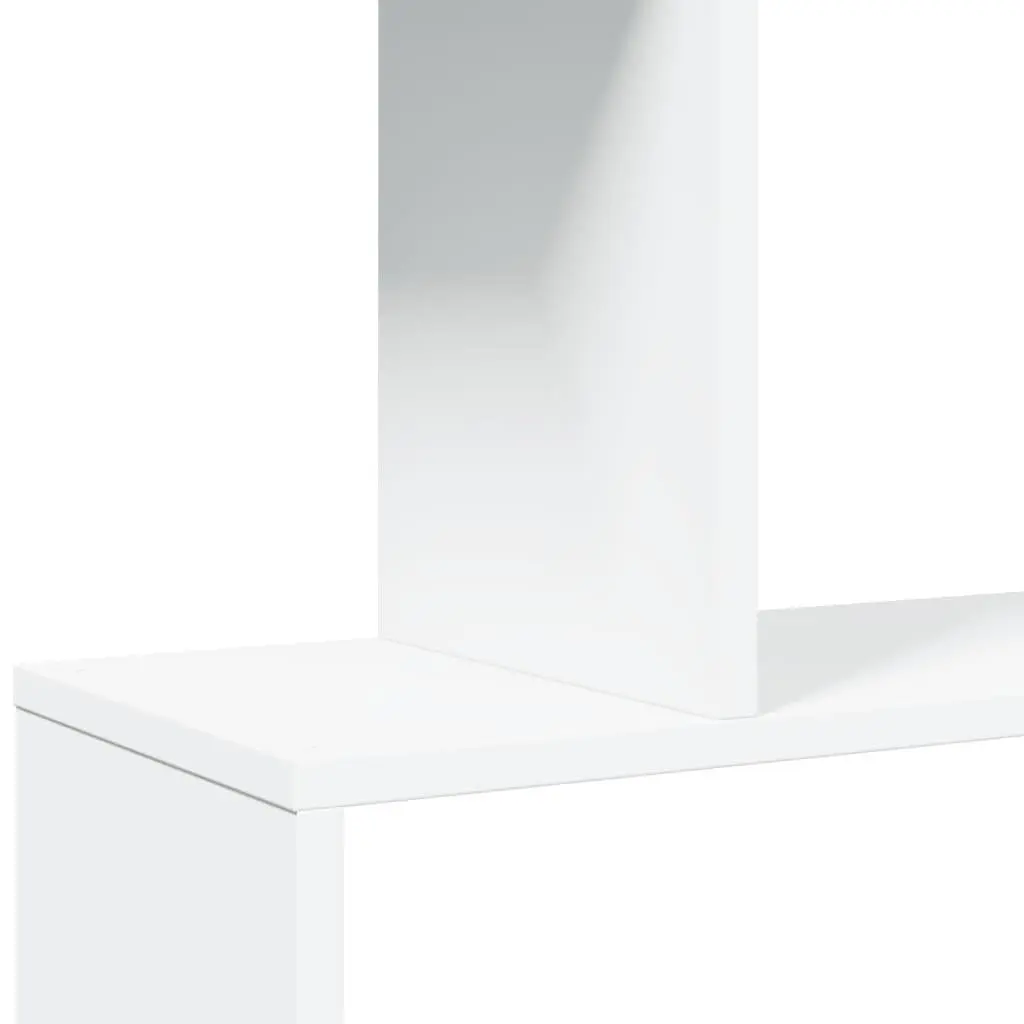 5-Tier White Engineered Wood Room Divider Bookcase