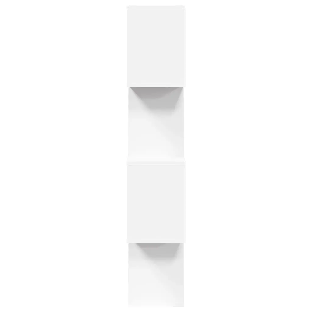 4-Tier White Room Divider Bookcase for Storage