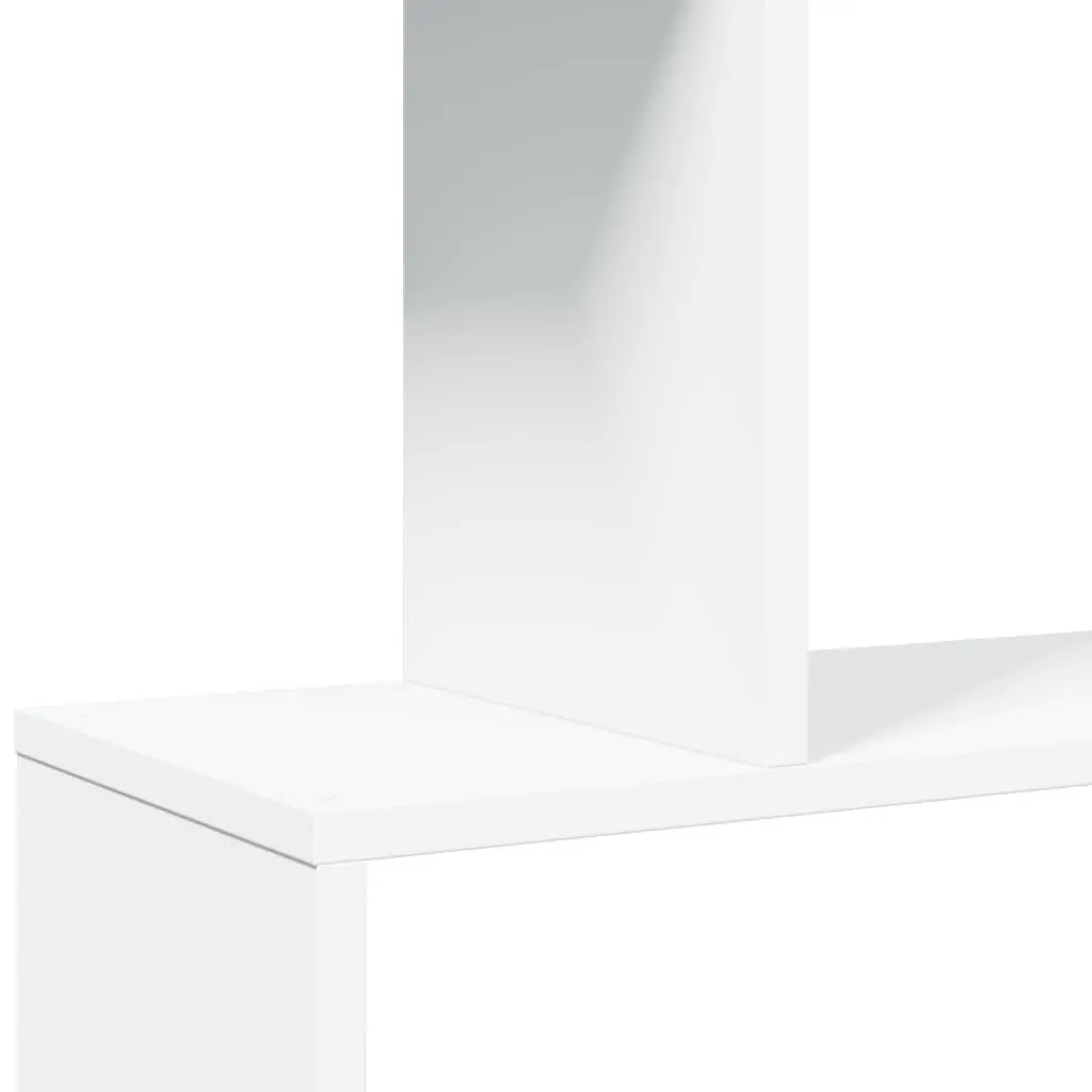 4-Tier White Room Divider Bookcase for Storage