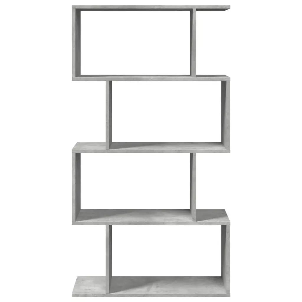 4-Tier Grey Engineered Wood Room Divider Bookcase