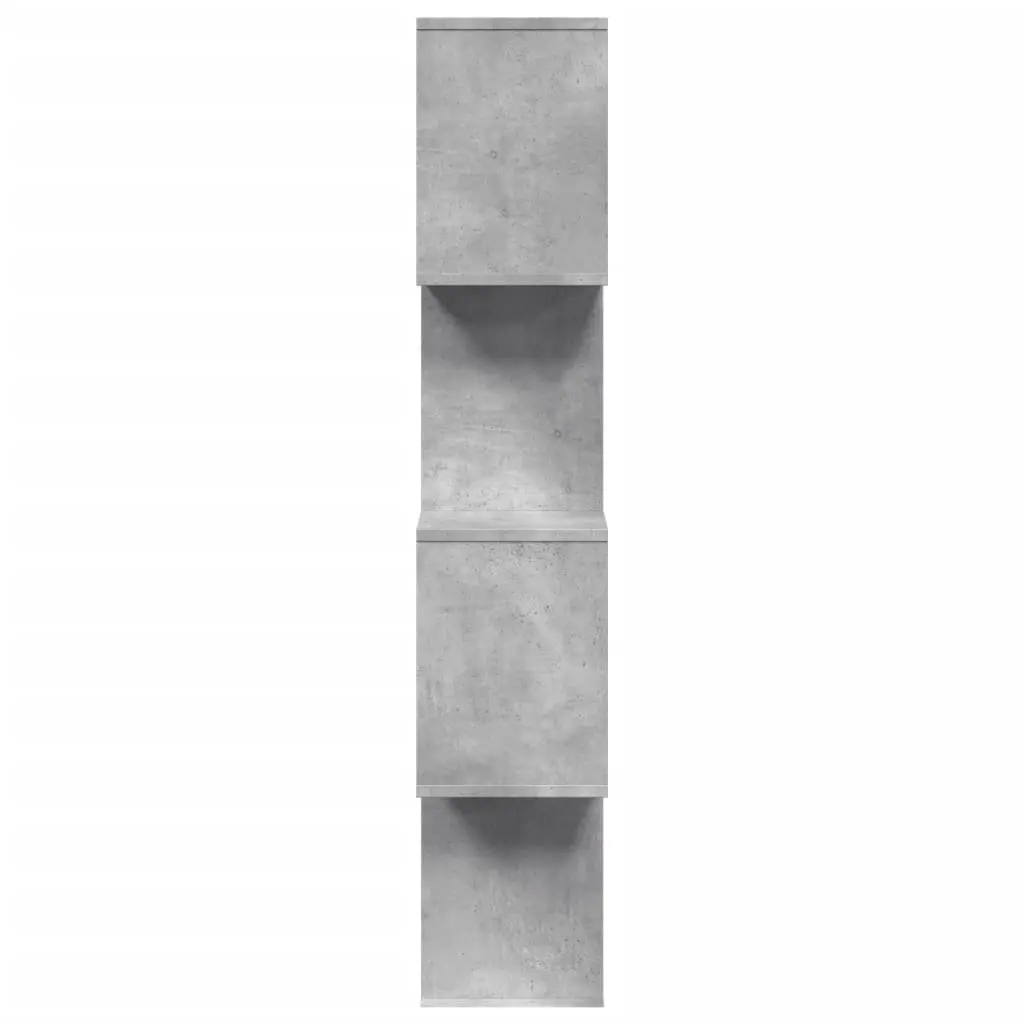 4-Tier Grey Engineered Wood Room Divider Bookcase