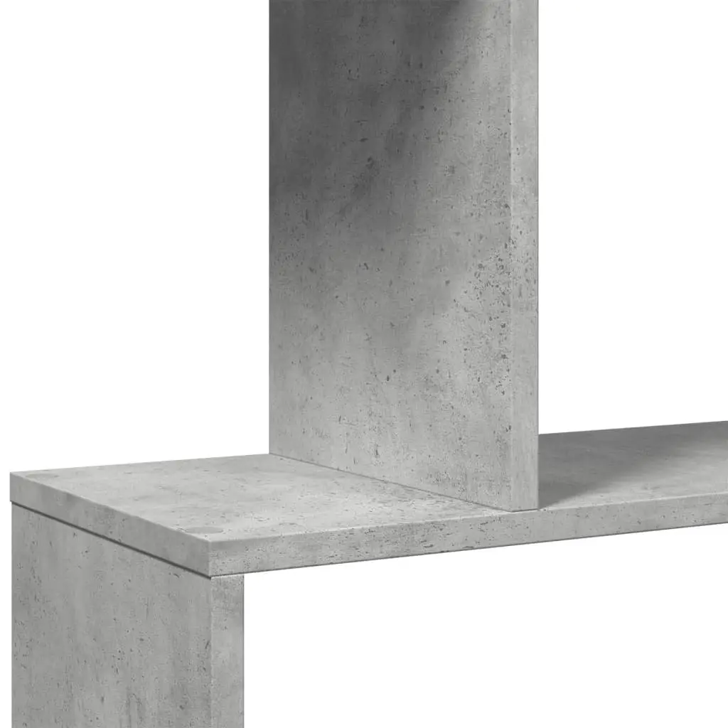 4-Tier Grey Engineered Wood Room Divider Bookcase