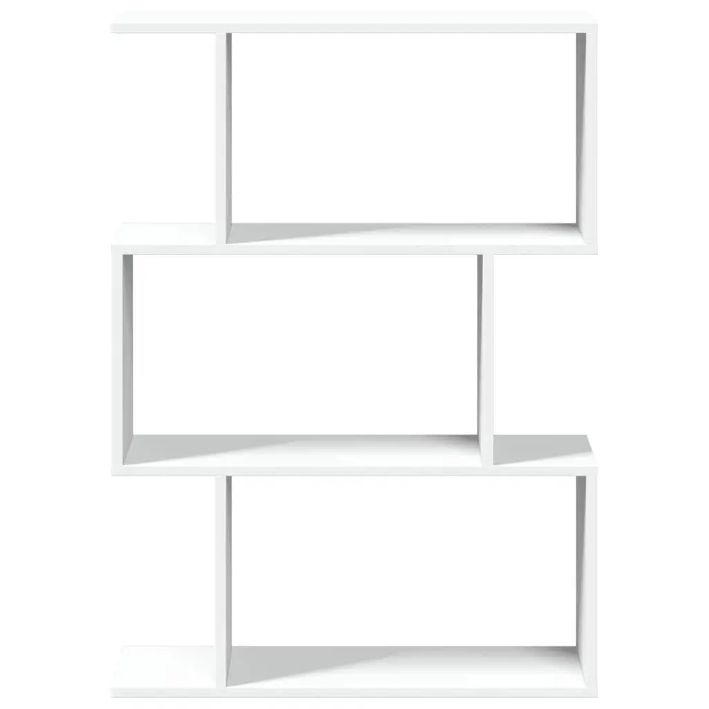 3-Tier White Engineered Wood Room Divider Bookcase