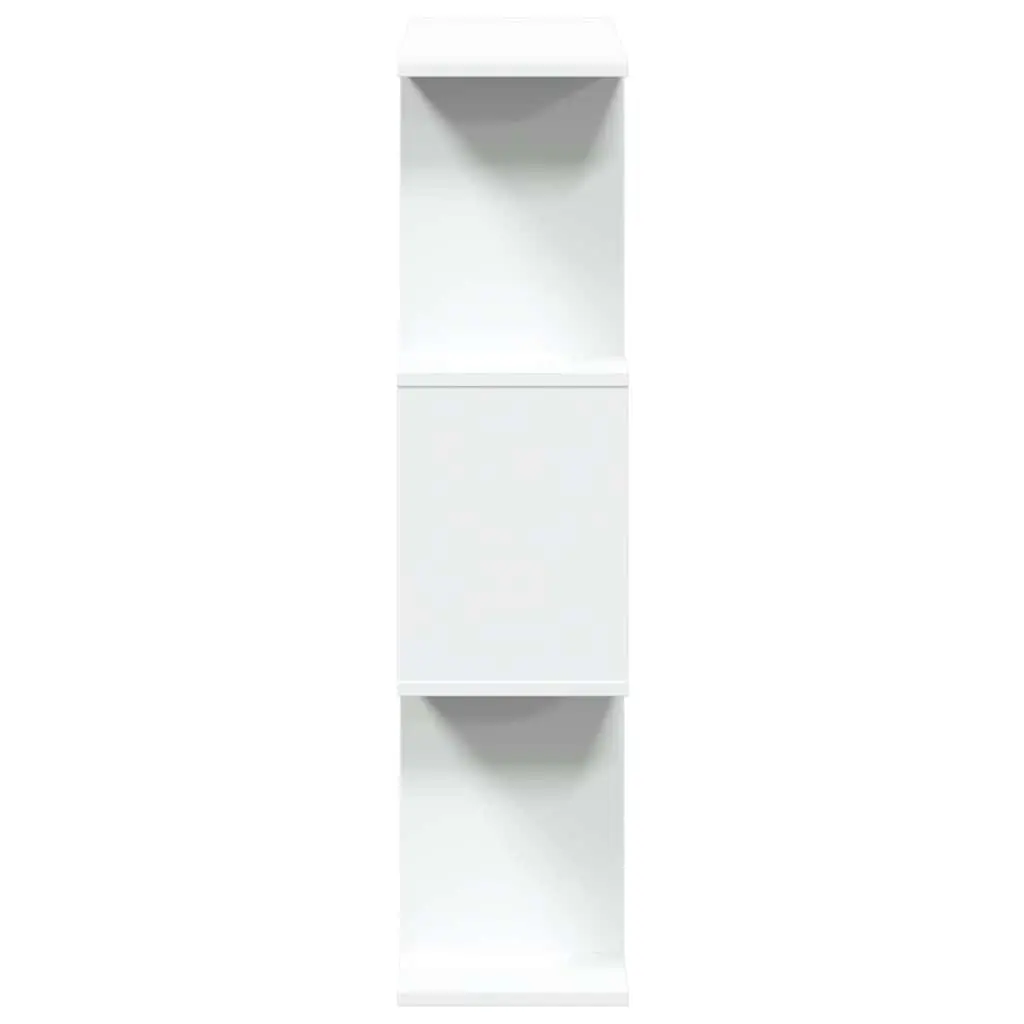 3-Tier White Engineered Wood Room Divider Bookcase