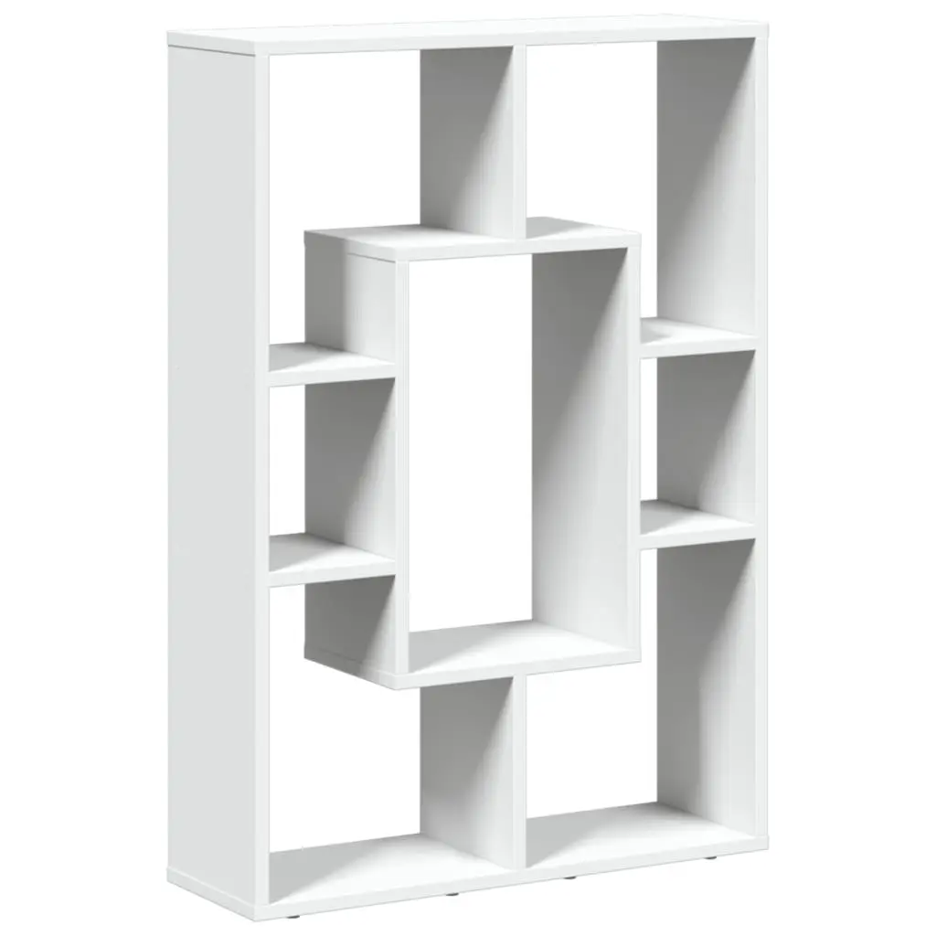 White Engineered Wood Bookcase 63x20x90 cm