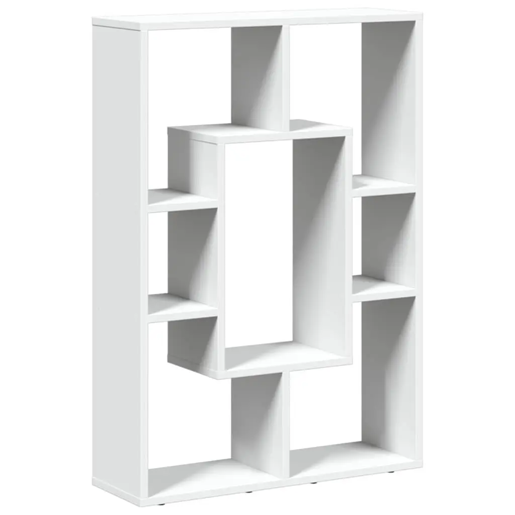 White Engineered Wood Bookcase 63x20x90 cm