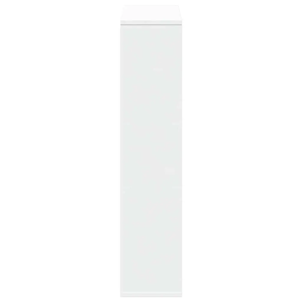 White Engineered Wood Bookcase 63x20x90 cm