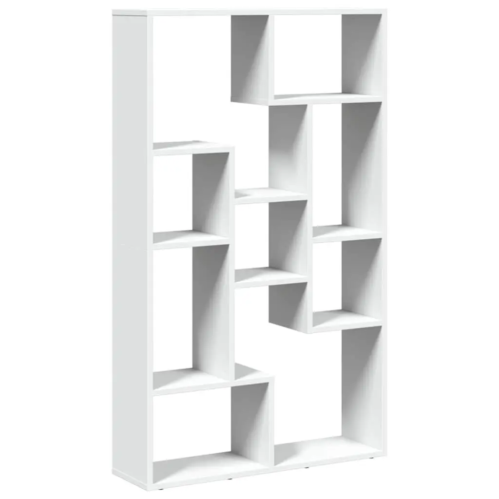 White Engineered Wood Bookcase 72x20x120.5 cm